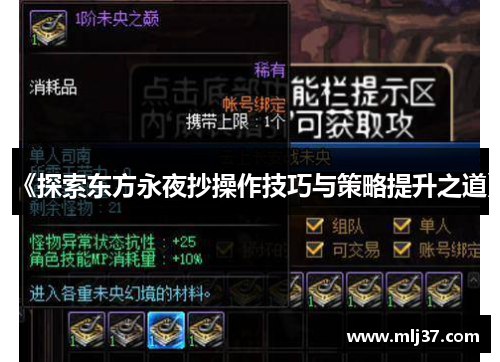 《探索东方永夜抄操作技巧与策略提升之道》